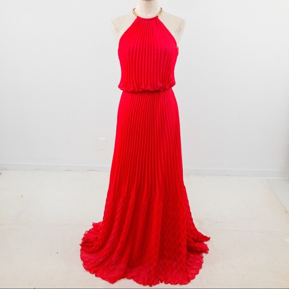 Guess Dresses & Skirts - Guess S Studio 54 Pleated Maxi Dress Red Coral